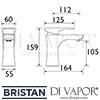 Bristan Hourglass 1 Hole Bath Filler Dimensions